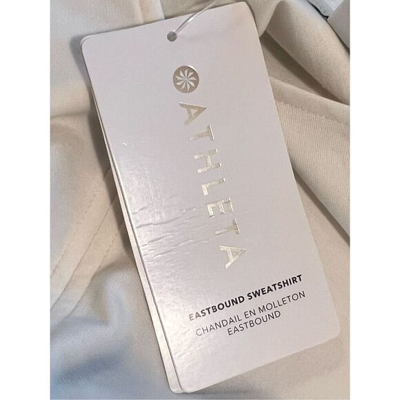 NWT! Athleta Magnolia White (Ivory) Eastbound Sweatshirt Large - Picture 5 of 9